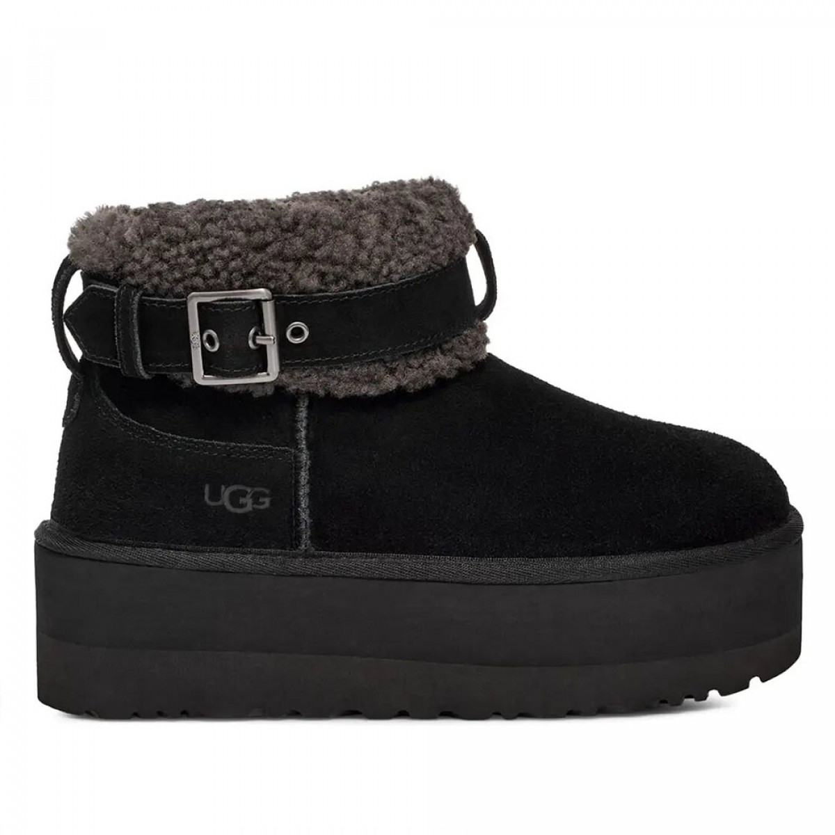 UGG Ultra Mini Belted Roller Boot Black UGG Ultra Mini Belted Roller Boot Black